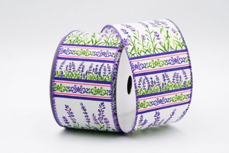 Fairy-tale Lavender And Sunflowers Ribbon_KF7495GC-1-34_white